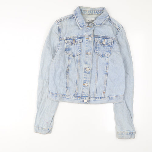 New Look Womens Blue Jacket Size 14 Button - Pockets