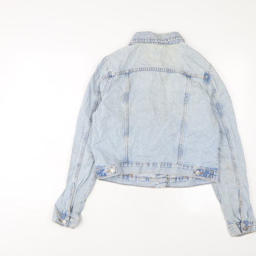 New Look Womens Blue Jacket Size 14 Button - Pockets