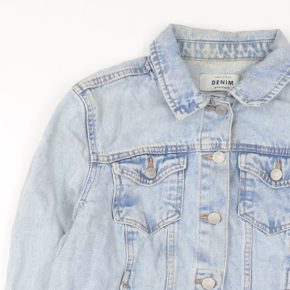 New Look Womens Blue Jacket Size 14 Button - Pockets