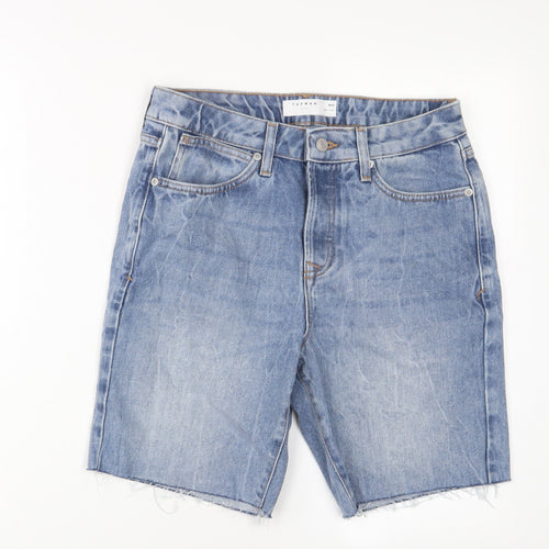Topman Mens Blue Cotton Bermuda Shorts Size 30 in L9 in Slim Zip