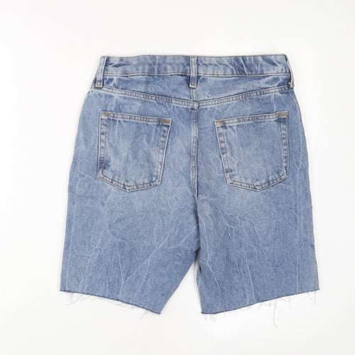 Topman Mens Blue Cotton Bermuda Shorts Size 30 in L9 in Slim Zip