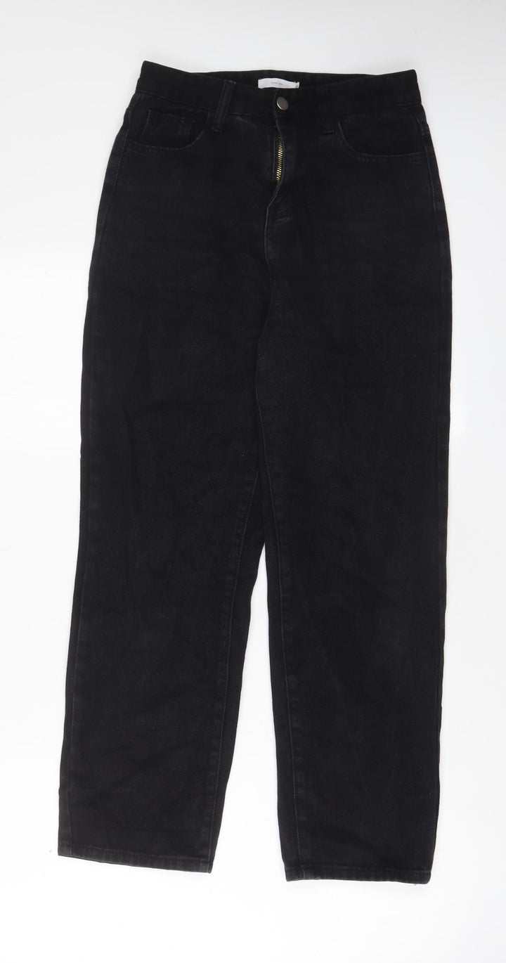 DressYou Womens Black Cotton Straight Jeans Size S L26 in Regular Zip