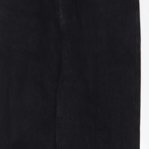 DressYou Womens Black Cotton Straight Jeans Size S L26 in Regular Zip