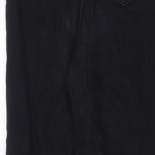 DressYou Womens Black Cotton Straight Jeans Size S L26 in Regular Zip
