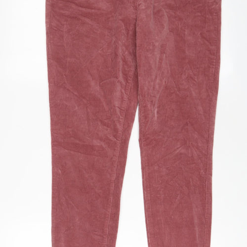 George Womens Pink Cotton Trousers Size 14 L29 in Regular Zip