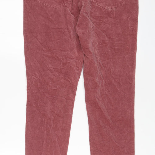 George Womens Pink Cotton Trousers Size 14 L29 in Regular Zip