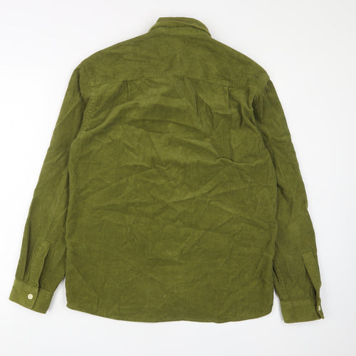 H&M Mens Green Cotton Button-Up Size XS Collared Button