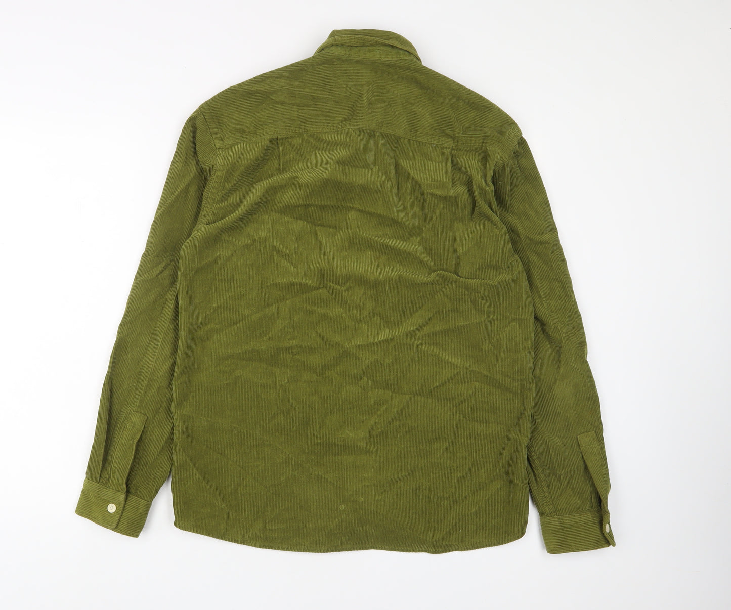 H&M Mens Green Cotton Button-Up Size XS Collared Button