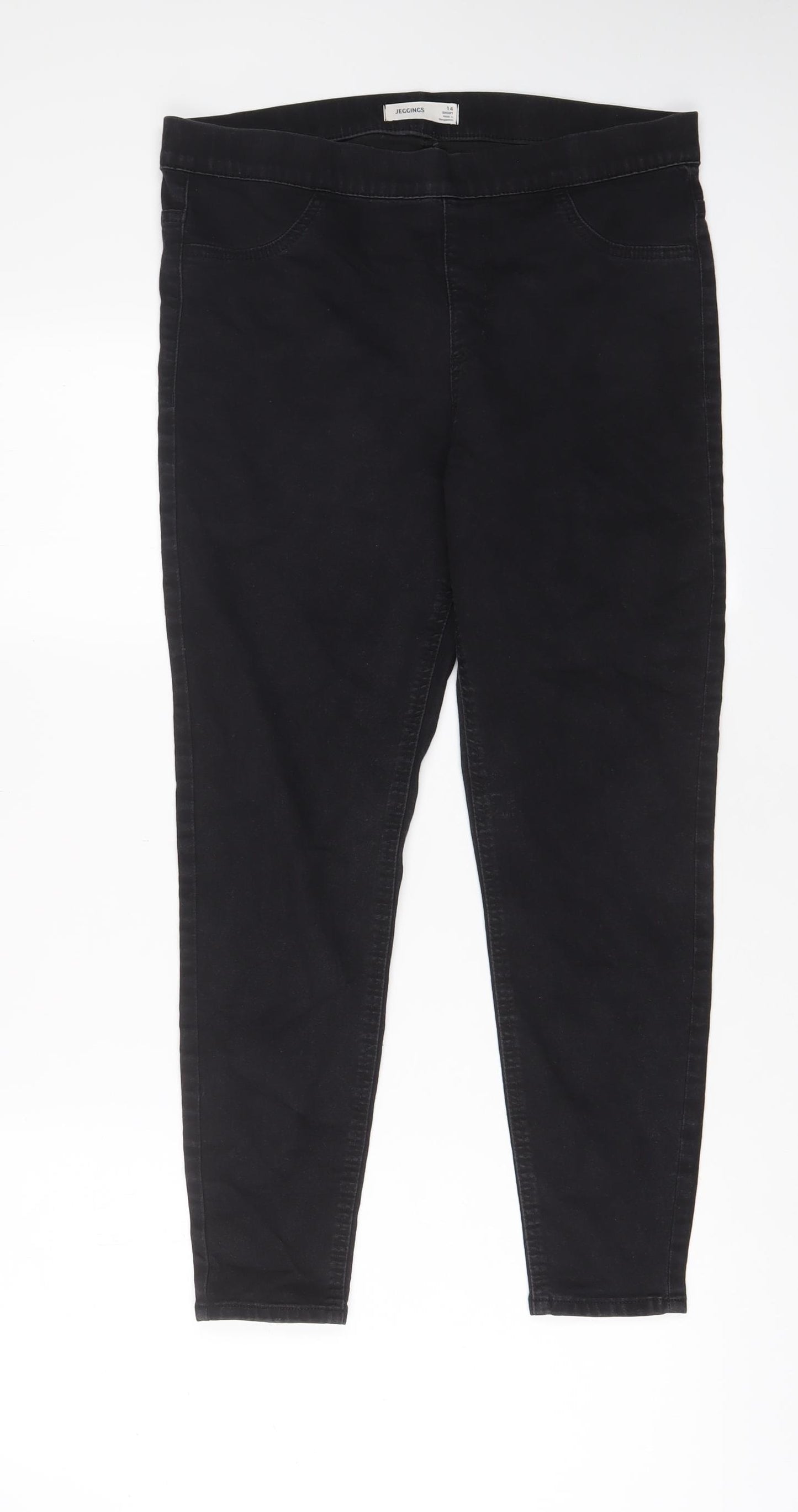 Marks and Spencer Womens Black Cotton Jegging Jeans Size 14 L25 in Regular