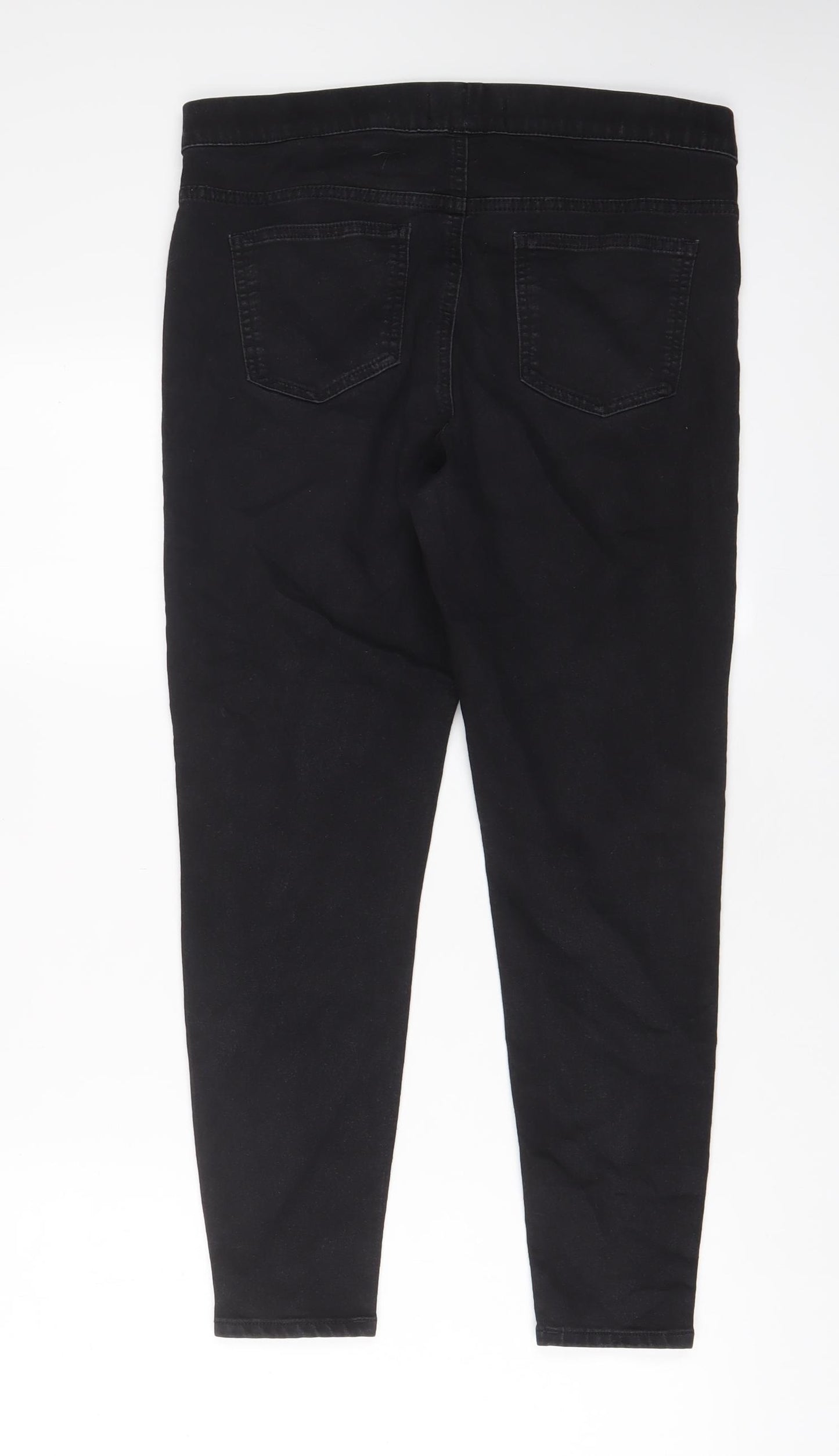 Marks and Spencer Womens Black Cotton Jegging Jeans Size 14 L25 in Regular