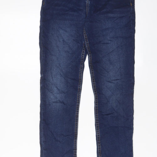 Fat Face Boys Blue Cotton Straight Jeans Size 11 Years L26 in Regular Drawstring