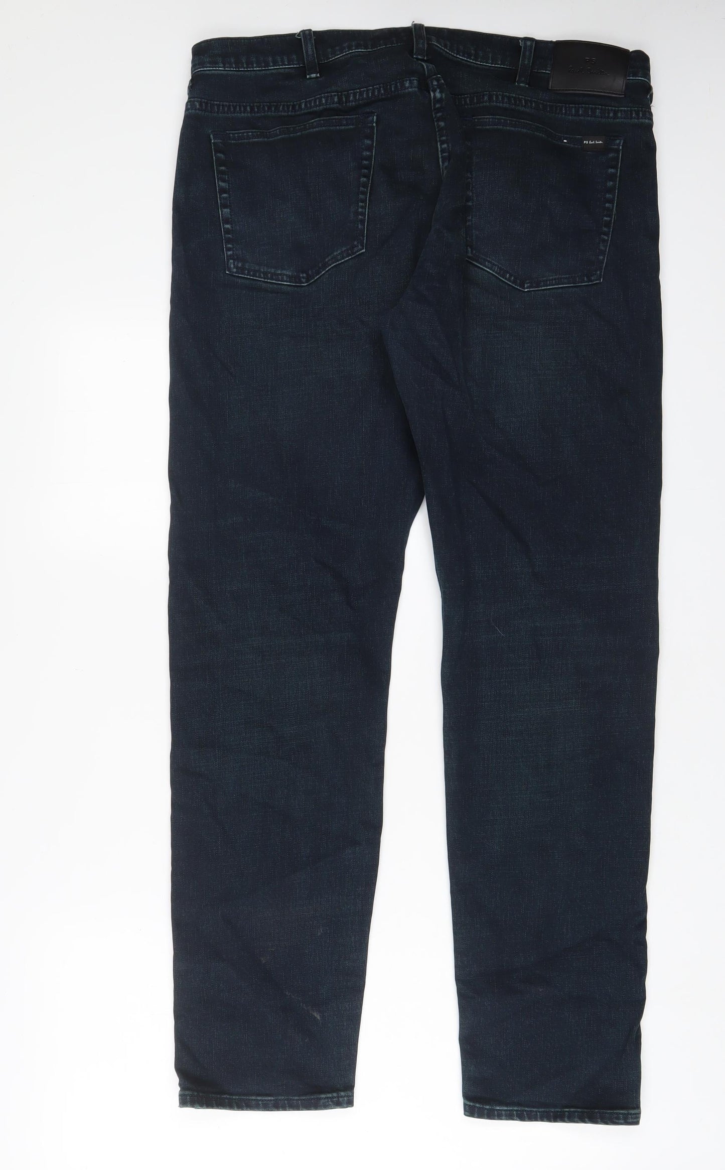 Paul Smith Mens Blue Cotton Straight Jeans Size 34 in L31 in Regular Zip