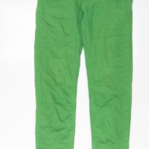 River Island Womens Green Cotton Straight Jeans Size 30 in L30 in Regular Zip