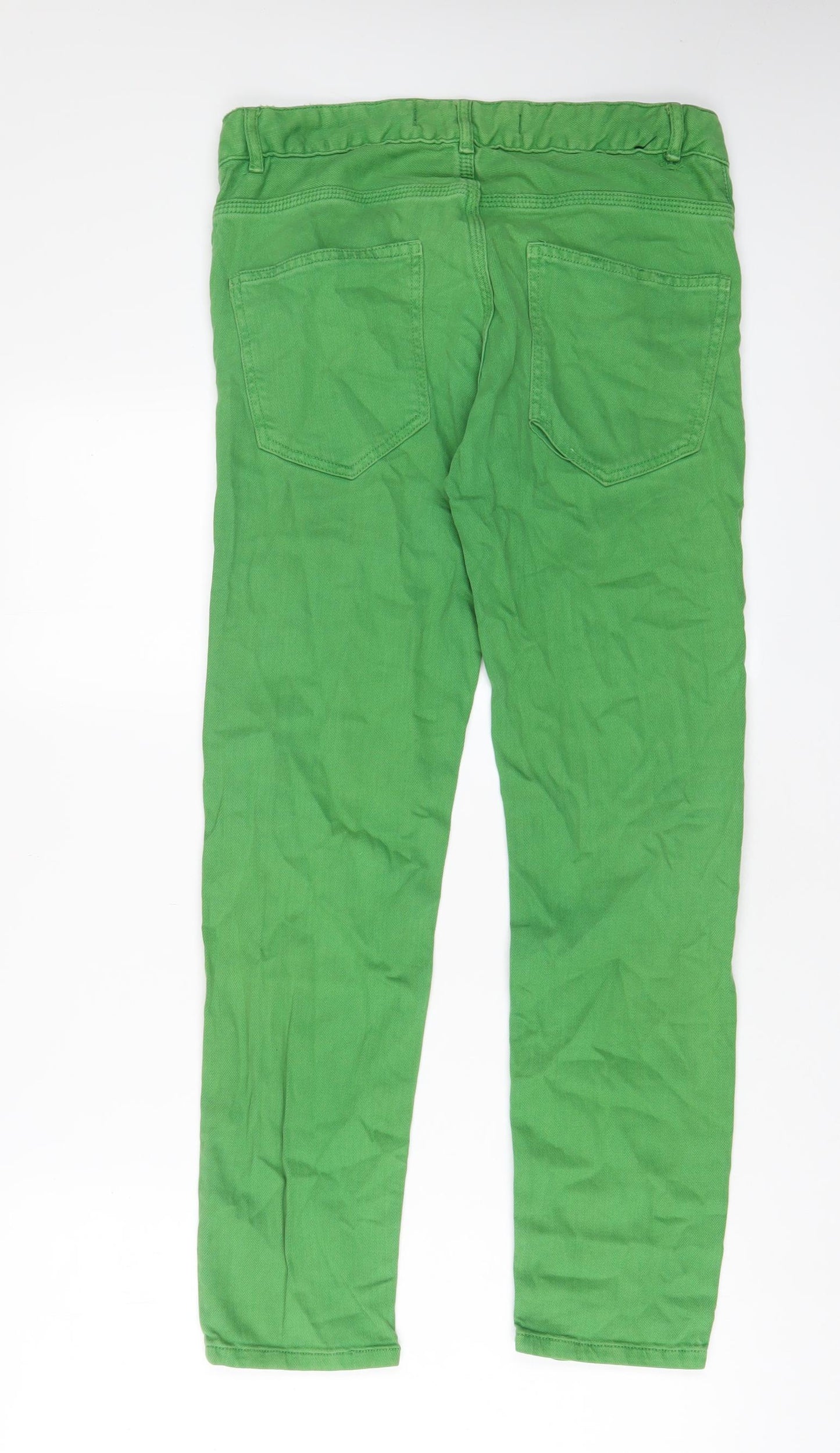 River Island Womens Green Cotton Straight Jeans Size 30 in L30 in Regular Zip
