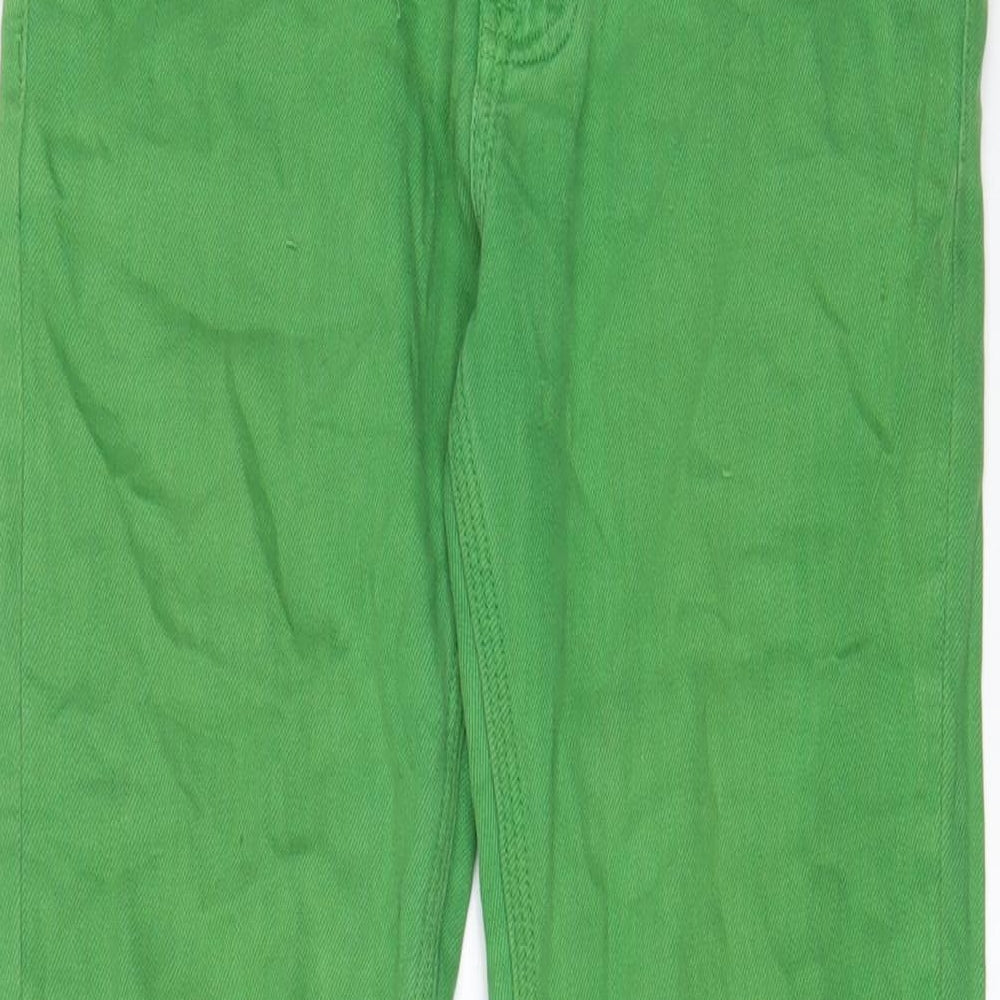 River Island Womens Green Cotton Straight Jeans Size 30 in L30 in Regular Zip