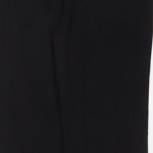 Marks and Spencer Womens Black Cotton Straight Jeans Size 14 L27 in Regular Zip