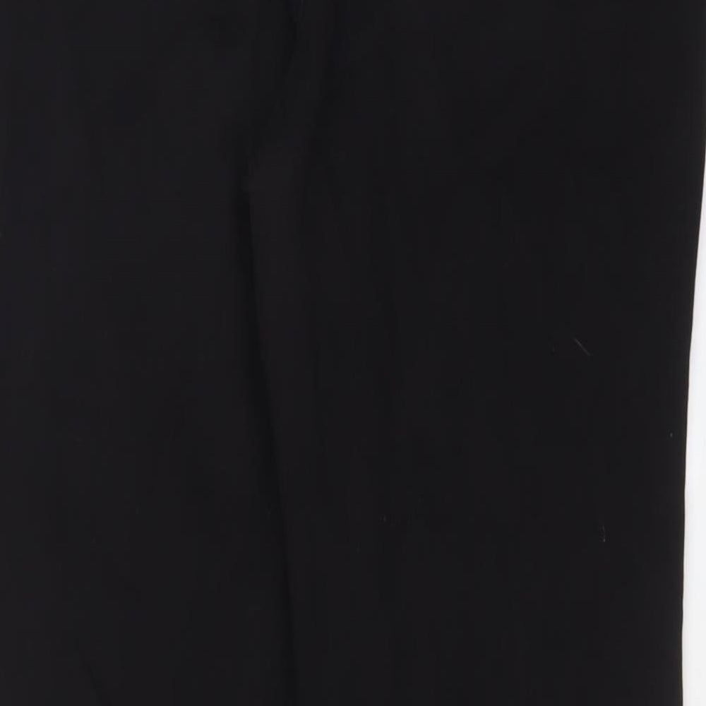 Marks and Spencer Womens Black Cotton Straight Jeans Size 14 L27 in Regular Zip