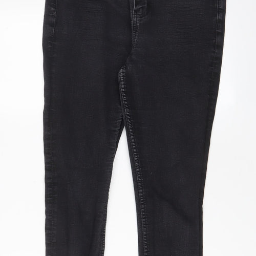Marks and Spencer Womens Black Cotton Skinny Jeans Size 14 L27 in Regular Zip