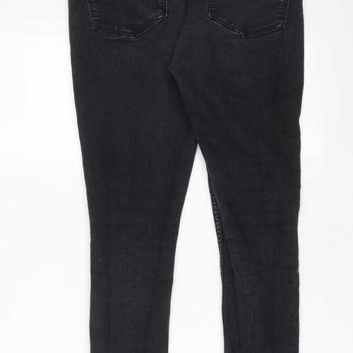 Marks and Spencer Womens Black Cotton Skinny Jeans Size 14 L27 in Regular Zip