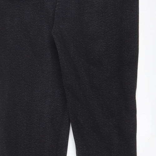 Marks and Spencer Womens Black Cotton Skinny Jeans Size 14 L27 in Regular Zip