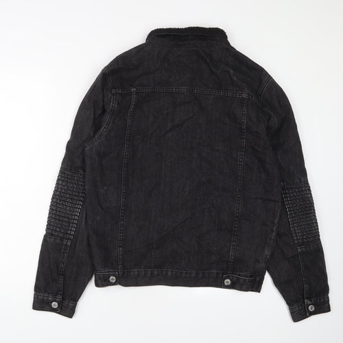 Boohoo Mens Grey Jacket Size M Button - Pockets