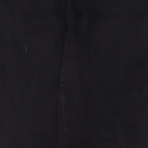 Matalan Womens Black Cotton Straight Jeans Size 16 L30 in Regular Zip