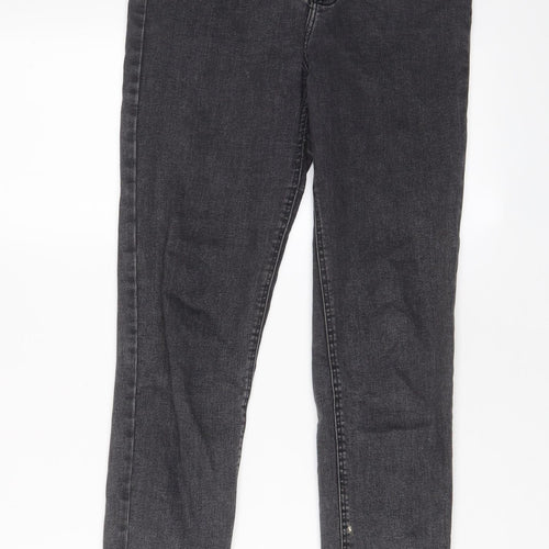 Zara Womens Grey Cotton Skinny Jeans Size 10 L28 in Regular Zip