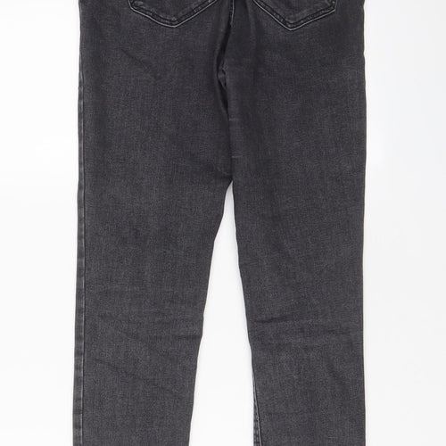 Zara Womens Grey Cotton Skinny Jeans Size 10 L28 in Regular Zip