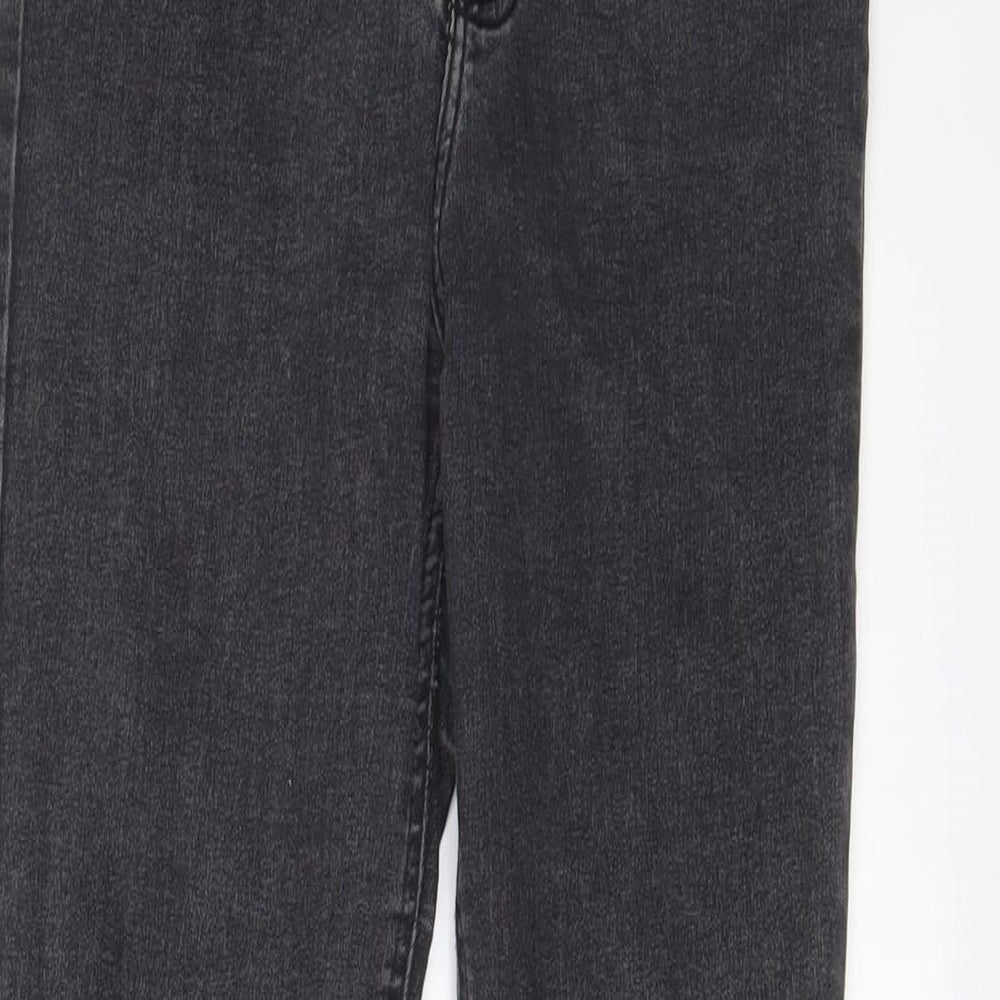 Zara Womens Grey Cotton Skinny Jeans Size 10 L28 in Regular Zip