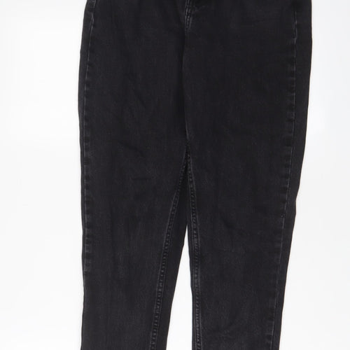 Denim & Co. Womens Black Cotton Straight Jeans Size 10 L28 in Regular Zip