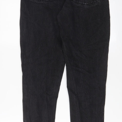 Denim & Co. Womens Black Cotton Straight Jeans Size 10 L28 in Regular Zip
