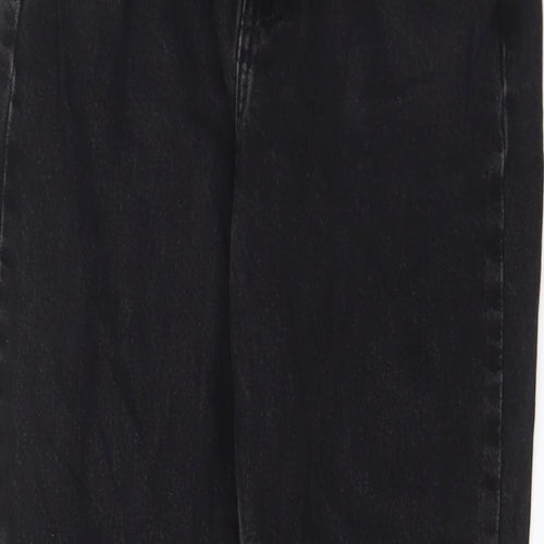 Denim & Co. Womens Black Cotton Straight Jeans Size 10 L28 in Regular Zip