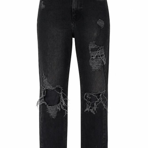 Denim & Co. Womens Black Cotton Straight Jeans Size 4 L28 in Regular Zip