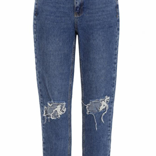 Topshop Womens Blue Cotton Mom Jeans Size 26 L34 in Regular Zip