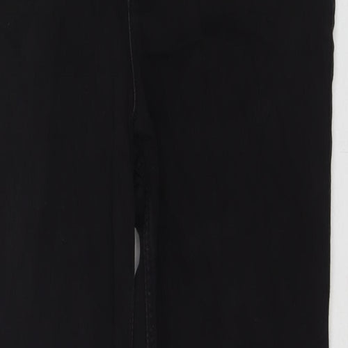Marks and Spencer Womens Black Cotton Straight Jeans Size 16 L28 in Regular Zip