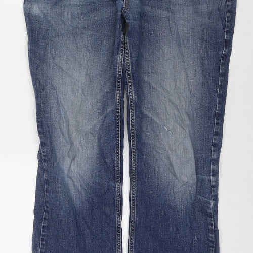 TU Womens Blue Cotton Bootcut Jeans Size 36 in L32 in Regular Zip