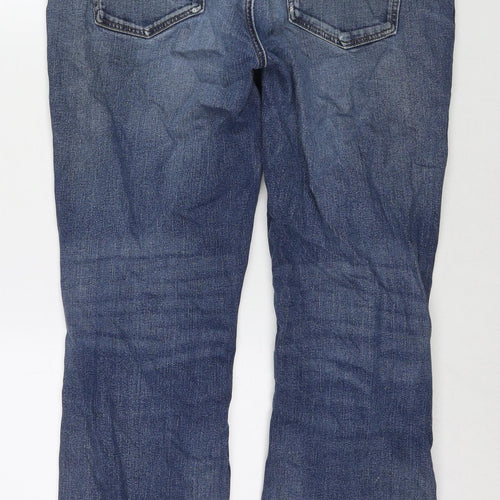 TU Womens Blue Cotton Bootcut Jeans Size 36 in L32 in Regular Zip
