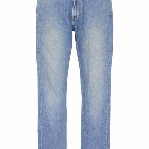 H&M Mens Blue Cotton Straight Jeans Size 31 in L32 in Regular Zip