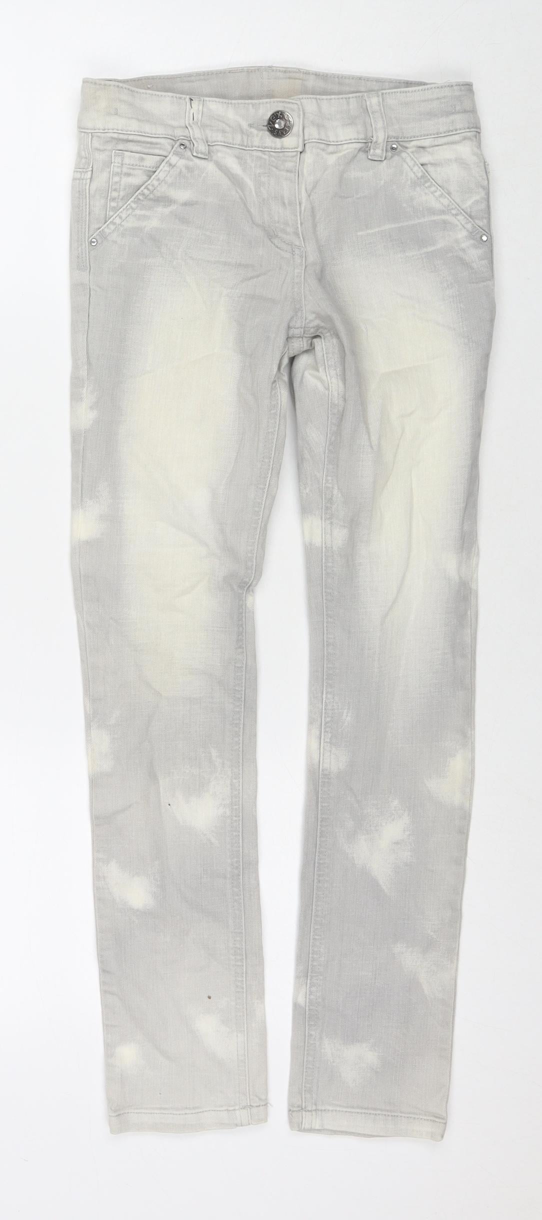 NEXT Boys Grey Spotted Cotton Skinny Jeans Size 11 Years L26 in Regular Zip