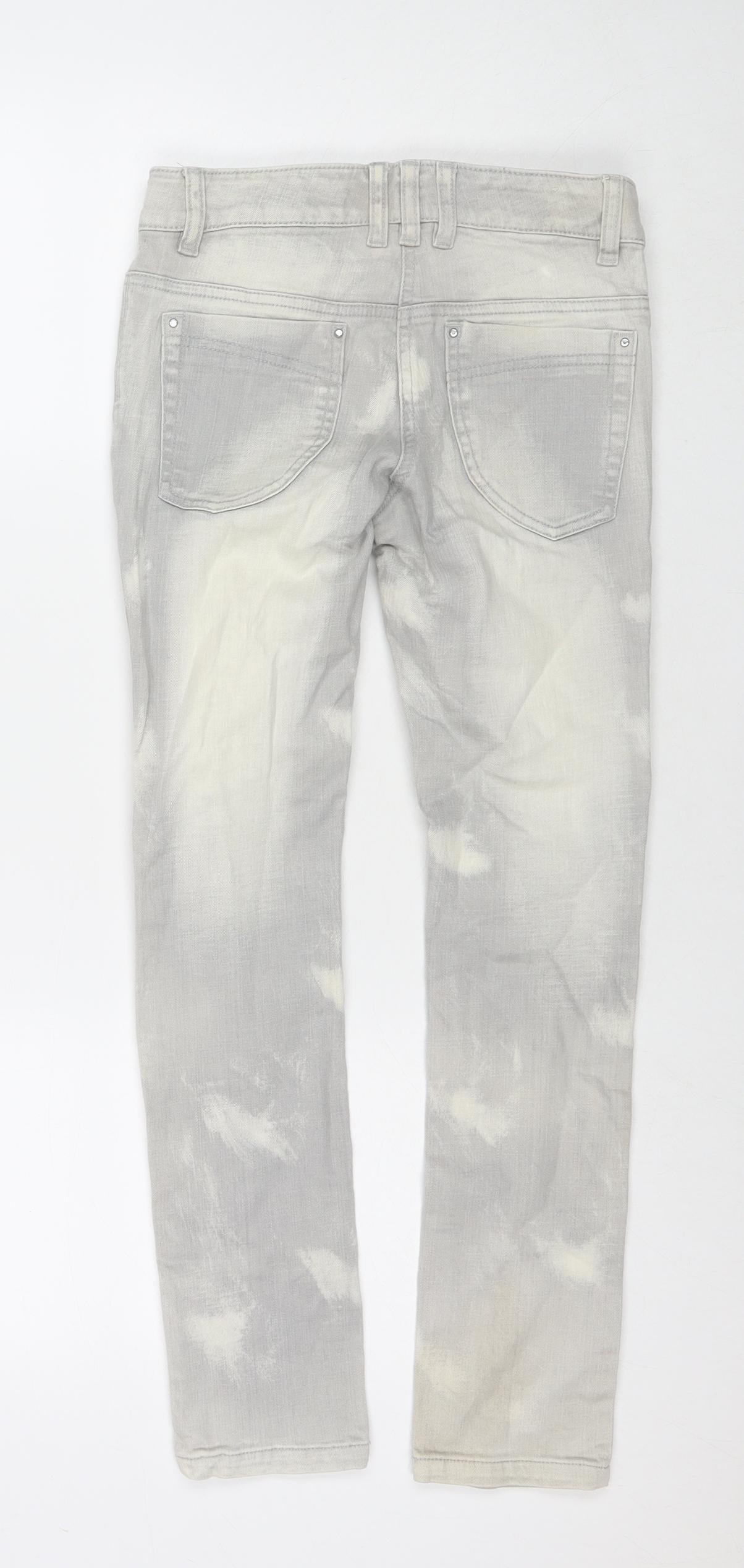 NEXT Boys Grey Spotted Cotton Skinny Jeans Size 11 Years L26 in Regular Zip