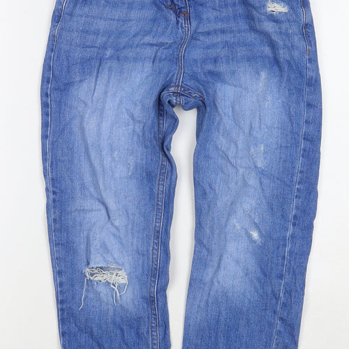 NEXT Girls Blue Cotton Straight Jeans Size 9 Years L21 in Regular Zip