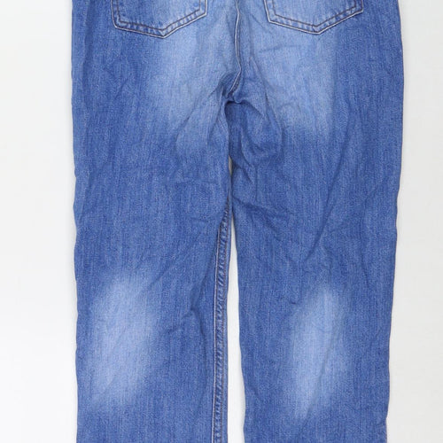 NEXT Girls Blue Cotton Straight Jeans Size 9 Years L21 in Regular Zip