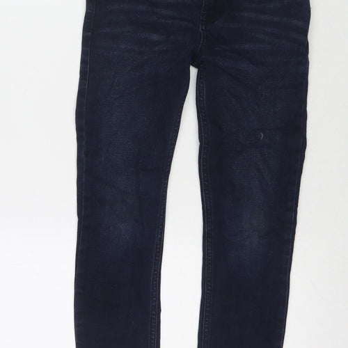TU Boys Blue Cotton Skinny Jeans Size 9 Months L21 in Regular Zip
