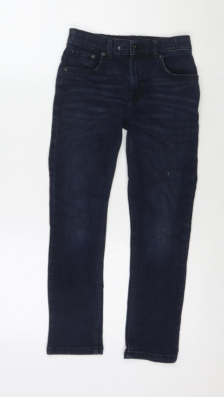 TU Boys Blue Cotton Skinny Jeans Size 9 Months L21 in Regular Zip