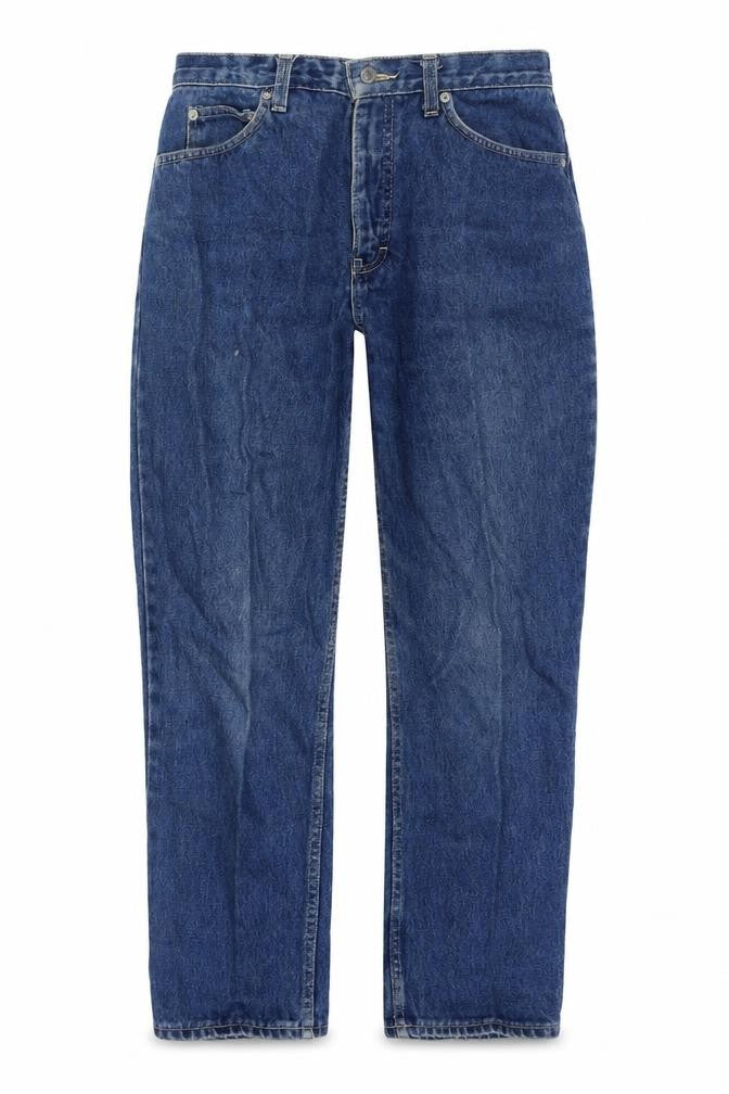 St Michael Womens Blue Cotton Straight Jeans Size 12 L27 in Regular Zip
