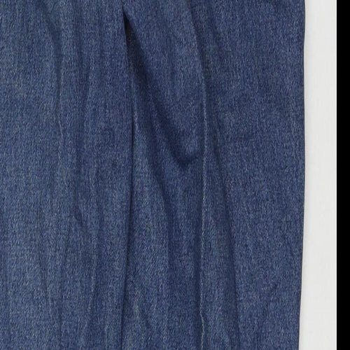 St Michael Womens Blue Cotton Straight Jeans Size 12 L27 in Regular Zip