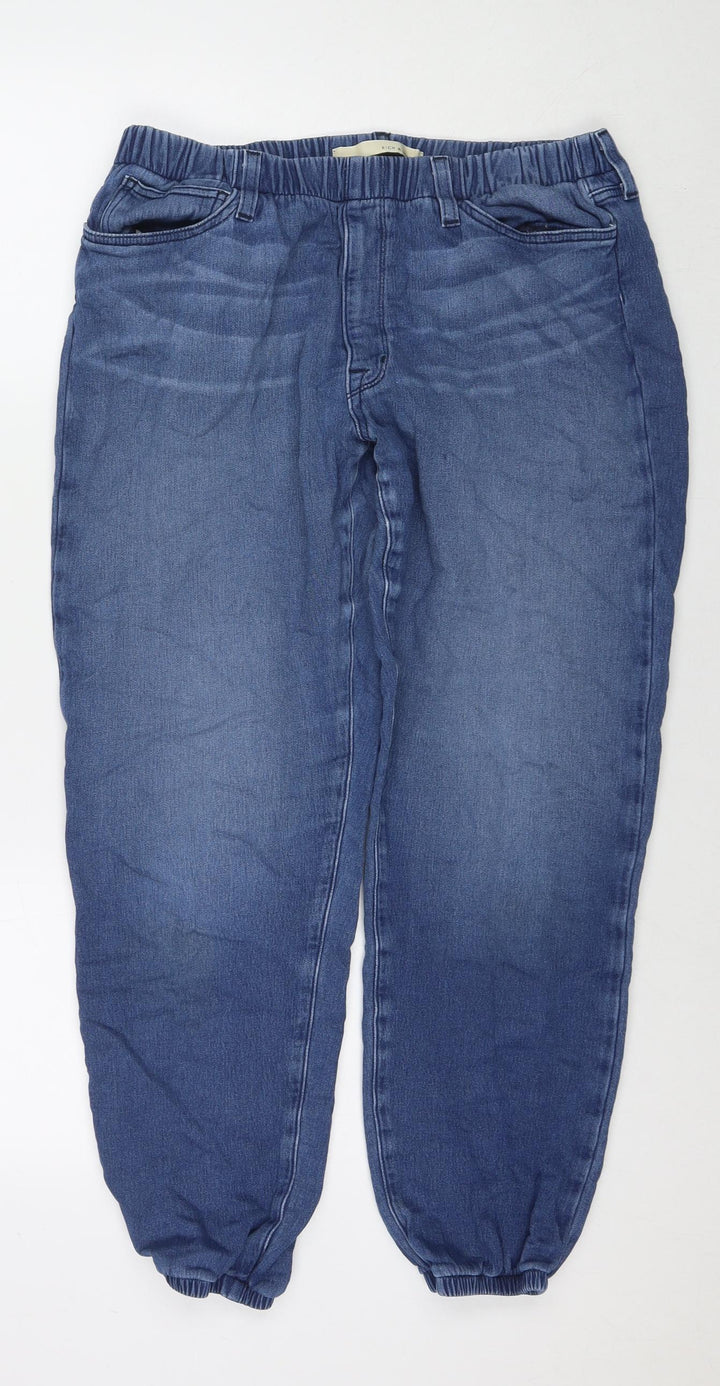 Rich & Skinny Womens Blue Cotton Tapered Jeans Size L L27 in Regular Zip