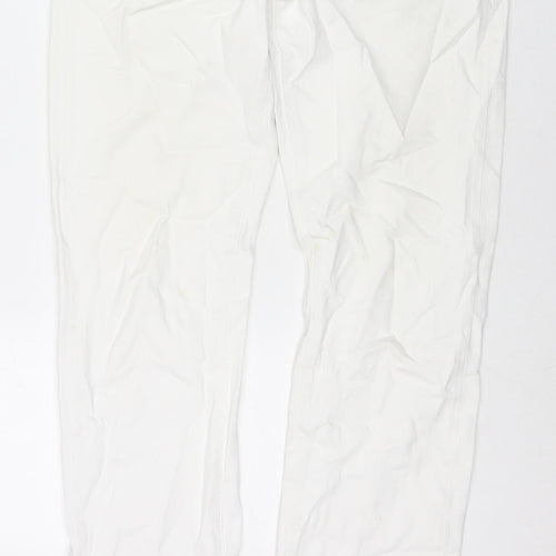 Uniqlo Womens White Cotton Straight Jeans Size 31 in L32 in Regular Zip