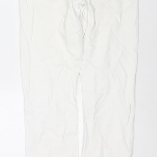 Uniqlo Womens White Cotton Straight Jeans Size 31 in L32 in Regular Zip
