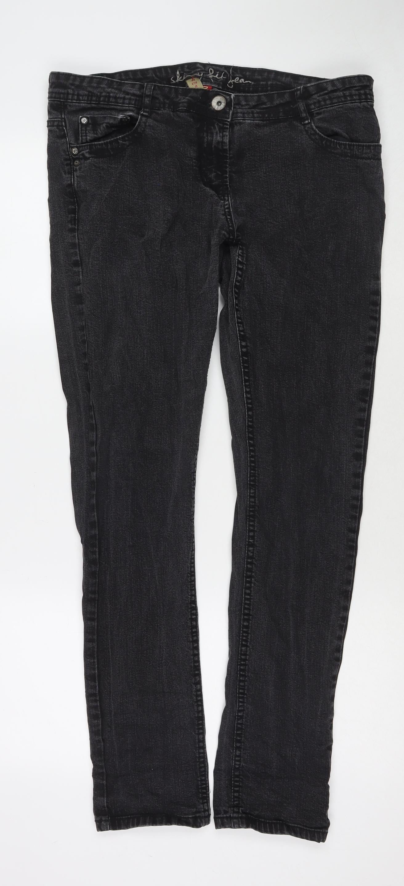 Denim & Co. Womens Black Cotton Skinny Jeans Size 16 L32 in Regular Zip